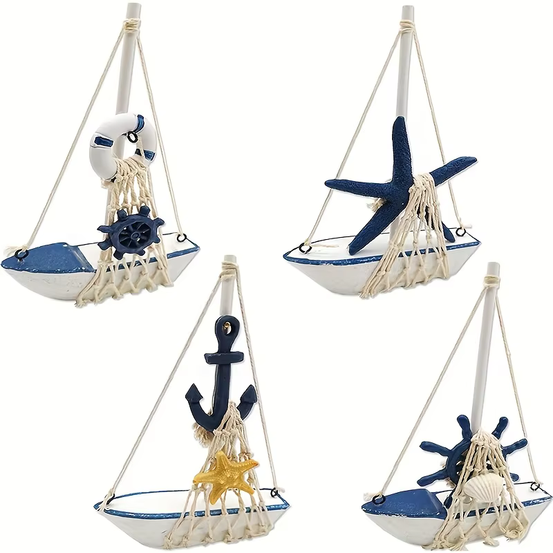 Mini cordes et ancres décoratives pour voilier en bois, cadeau commémoratif de style méditerranéen pour le bureau et la maison du propriétaire, 1 pièce