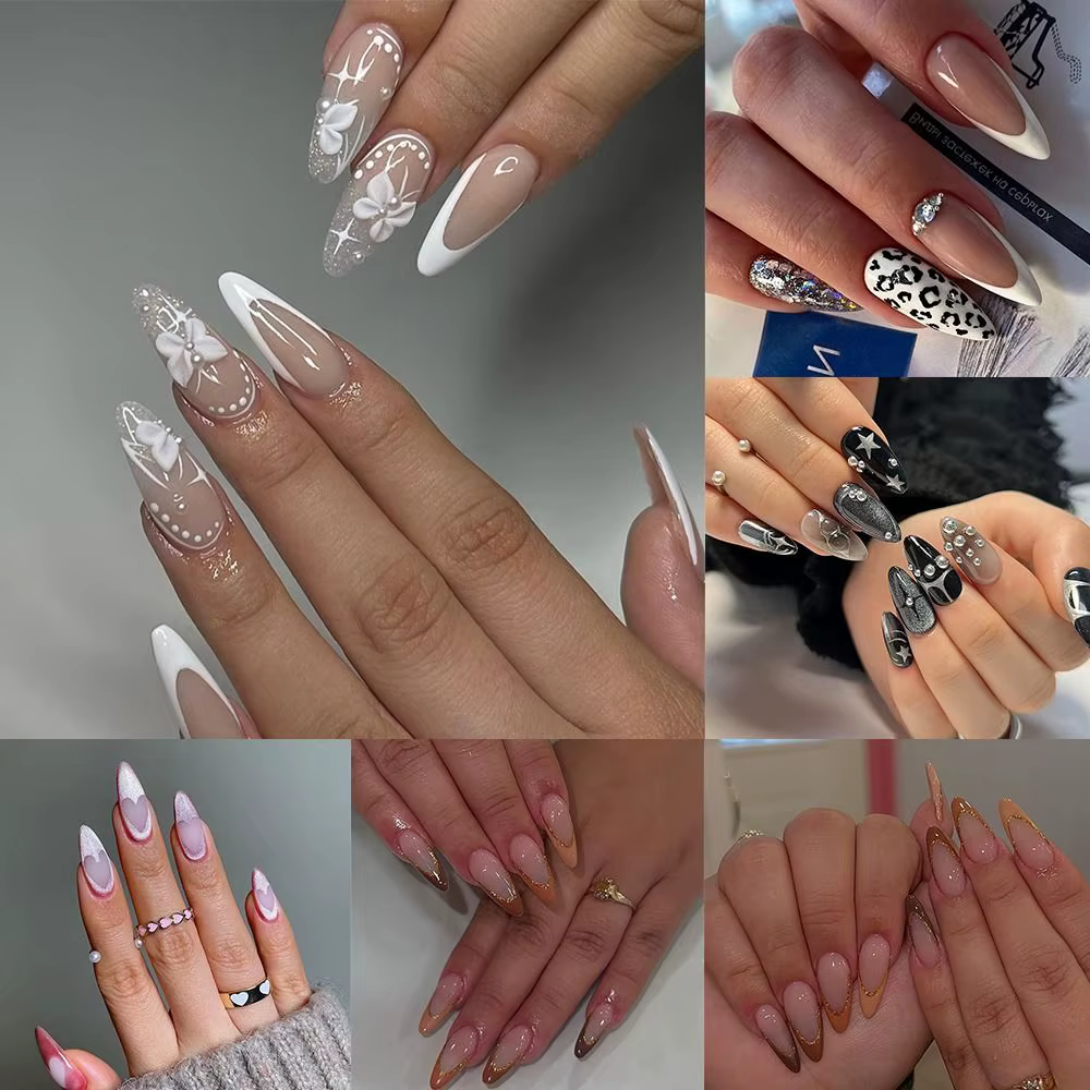 Faux ongles longs en amande pour manucure