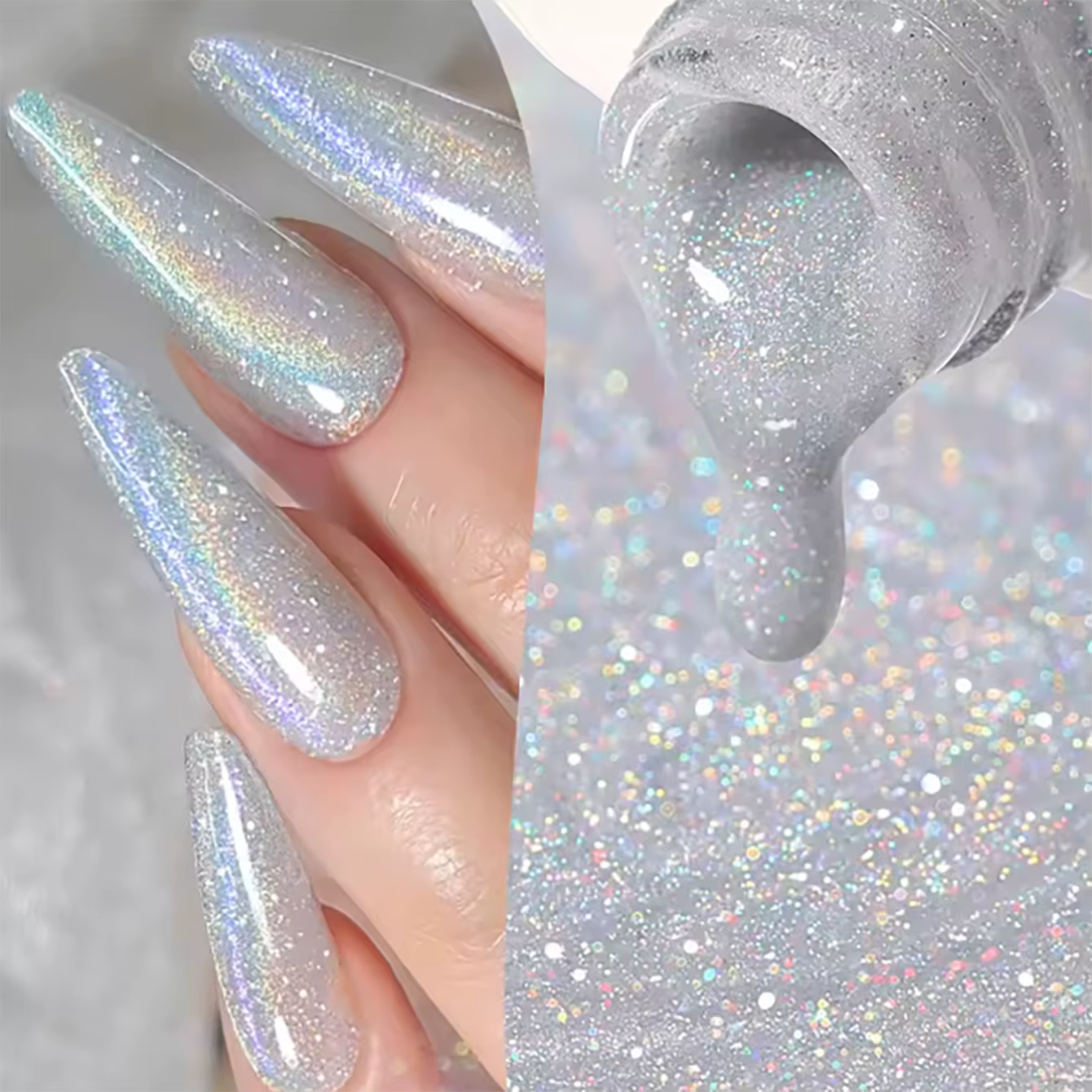 TC 10ml Nouveau Modèle 2026 Vernis Gel Magnétique Effet Œil de Chat Holographique Pailleté Blanc Réfléchissant Galactique Soak Off UV LED pour Nail Art