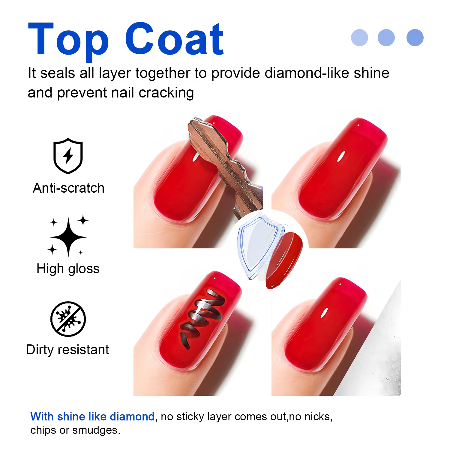 TWOING Top Coat Gel 15 ml Ultra Brillant Diamant Sans Résidu