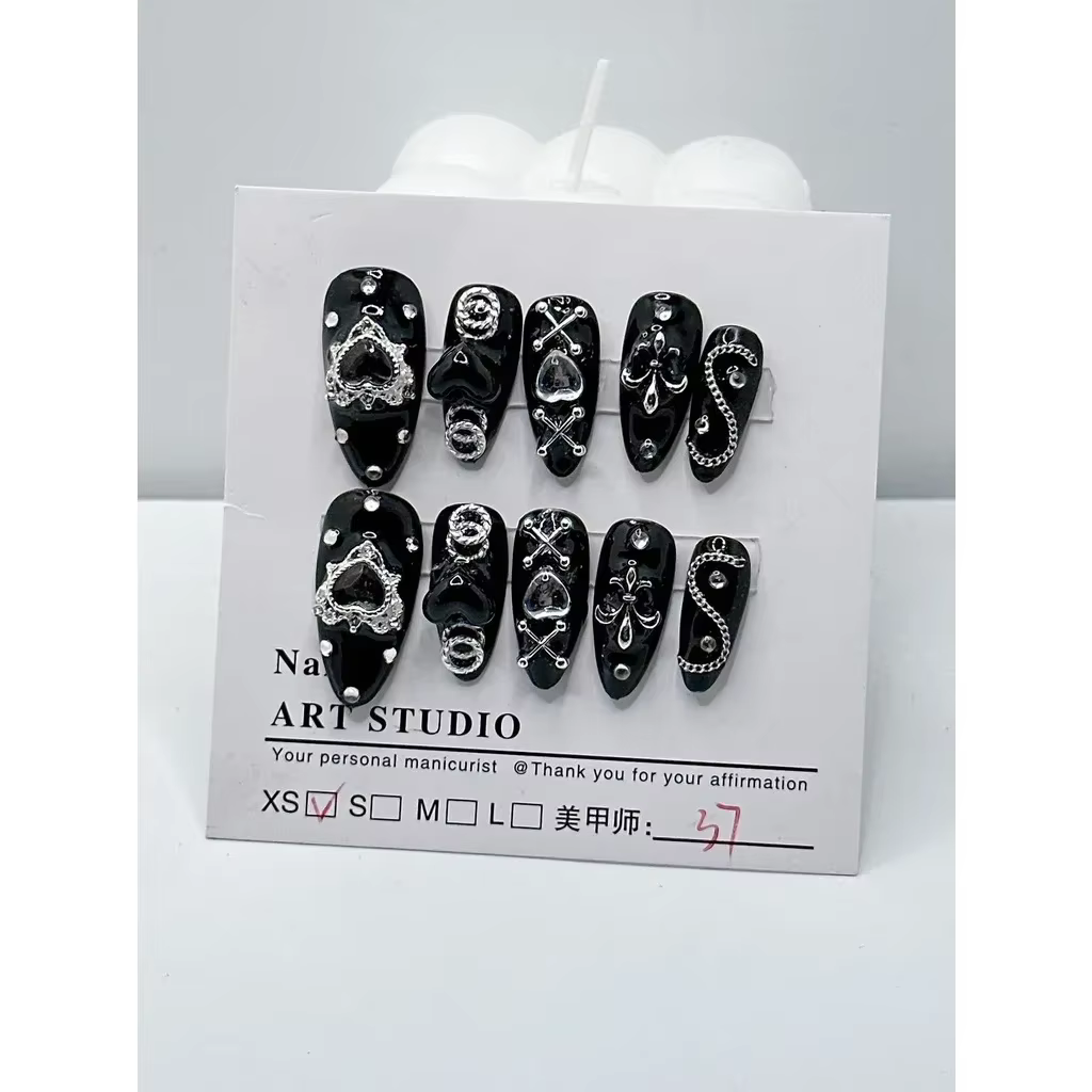 10 pièces à la main porter des ongles série Dark Mine foncé épicé fille Style Patch