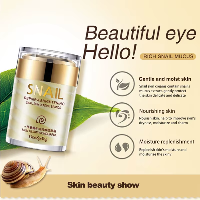 Soins de la peau crème d'escargot crème au collagène Anti-âge blanchir la peau crème pour le visage estompe les cernes supprimer les poches pour les yeux sérum pour les yeux
