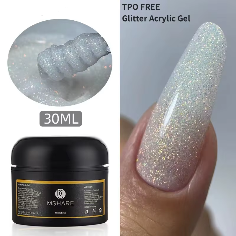 MSHARE 30g Gel acrylique scintillant sans TPO Extension