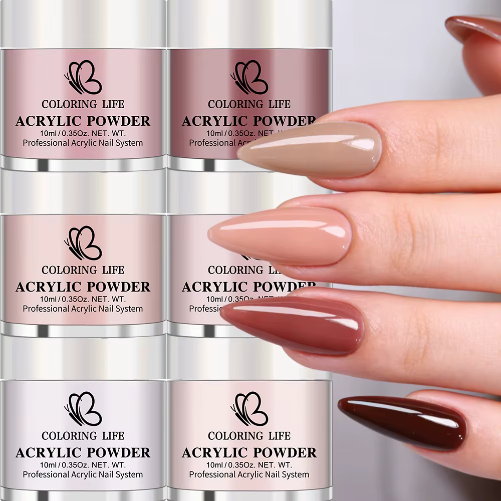 Lot de 6 poudres acryliques pour ongles