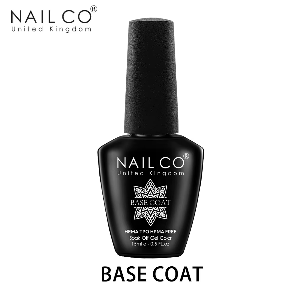 NAILCO Vernis à ongles en gel 15ml SANS HEMA ET SANS TPO Base et Top Coat sans résidu Transparent Primer Laque