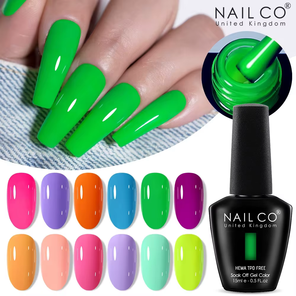 NAILCO Vernis à Ongles Gel 15ml Couleur Rouge Rose Estival