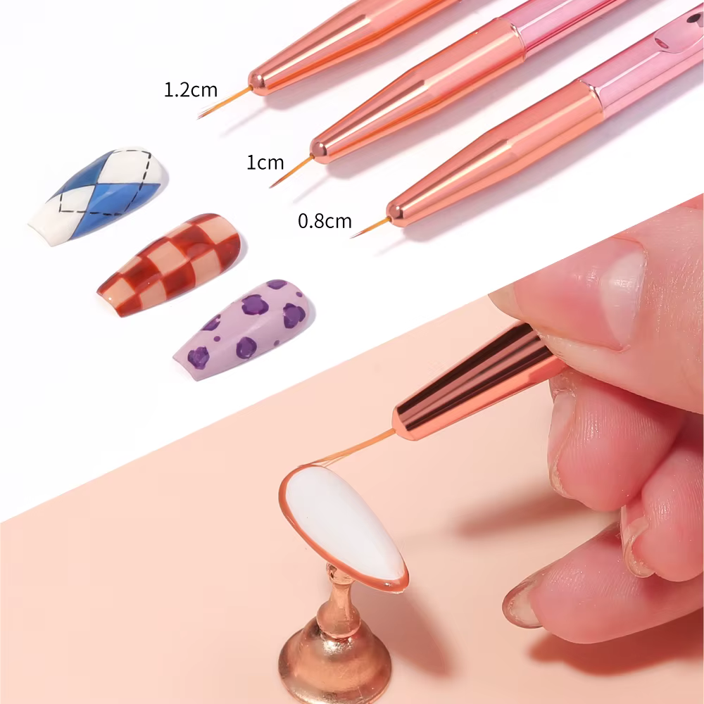 LULAA – ensemble de 3 pinceaux à ongles