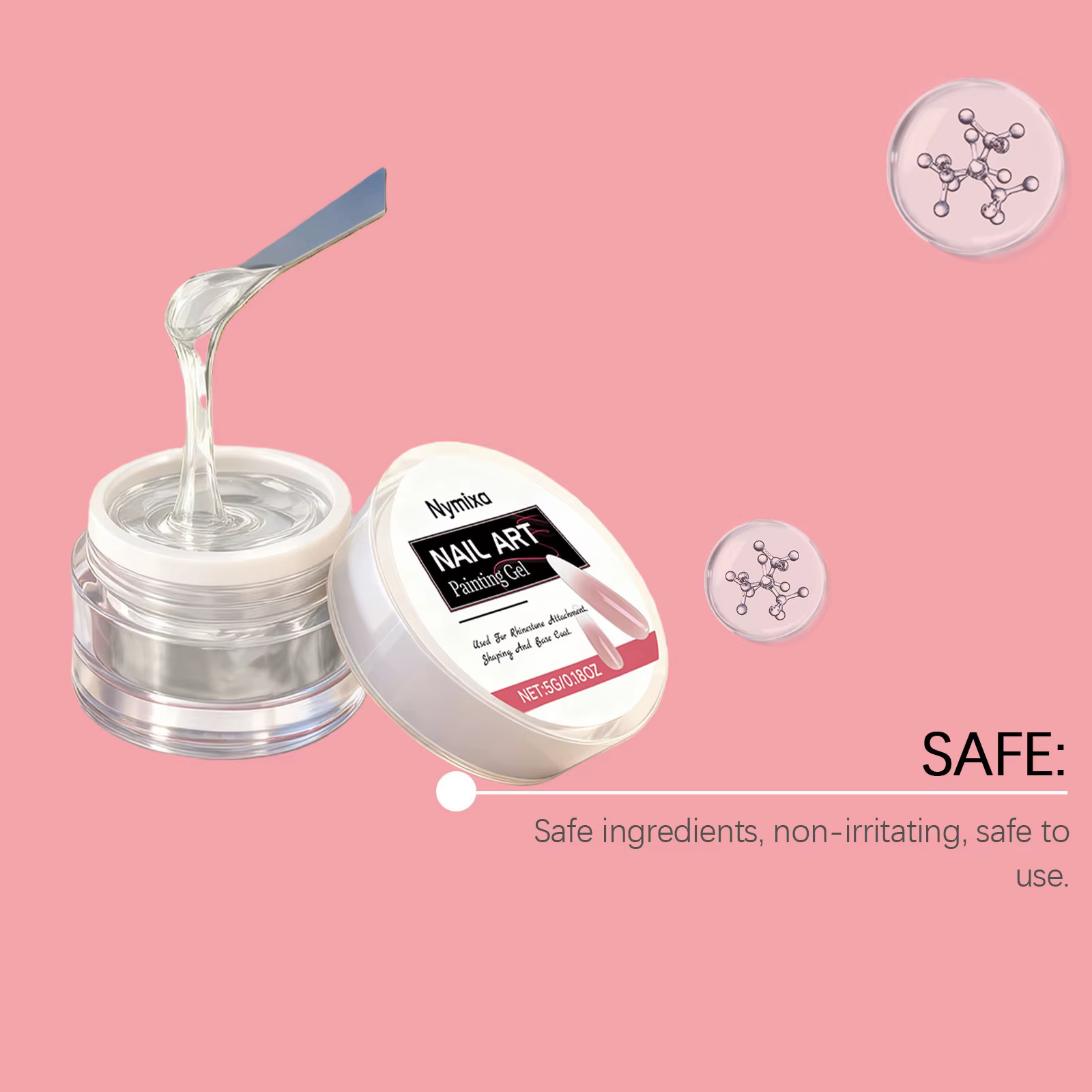 Colle à ongles transparente - Application facile pour les débutants