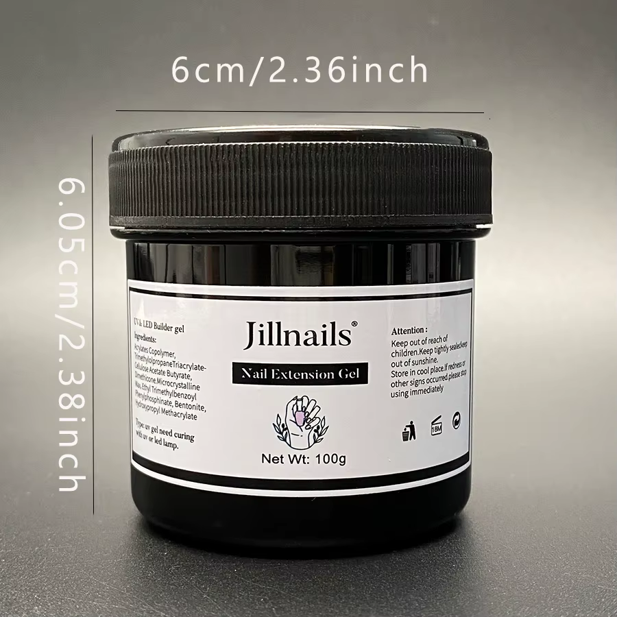Jillnails Gel UV Constructeur Liquide pour Ongles 100g Rose Français pour Extension et Façonnage