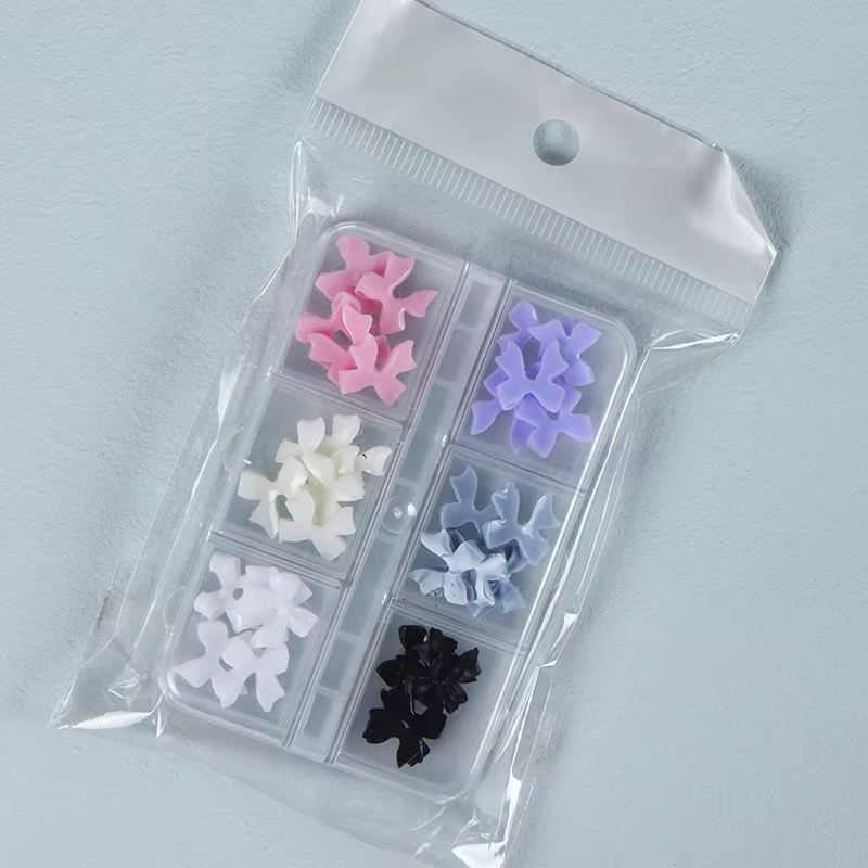 30pcs Kawaii Mini Arc 3D Mignon Nail Art Décorations Matte Papillon Ongles Charmes Conceptions DIY Résine Accessoires