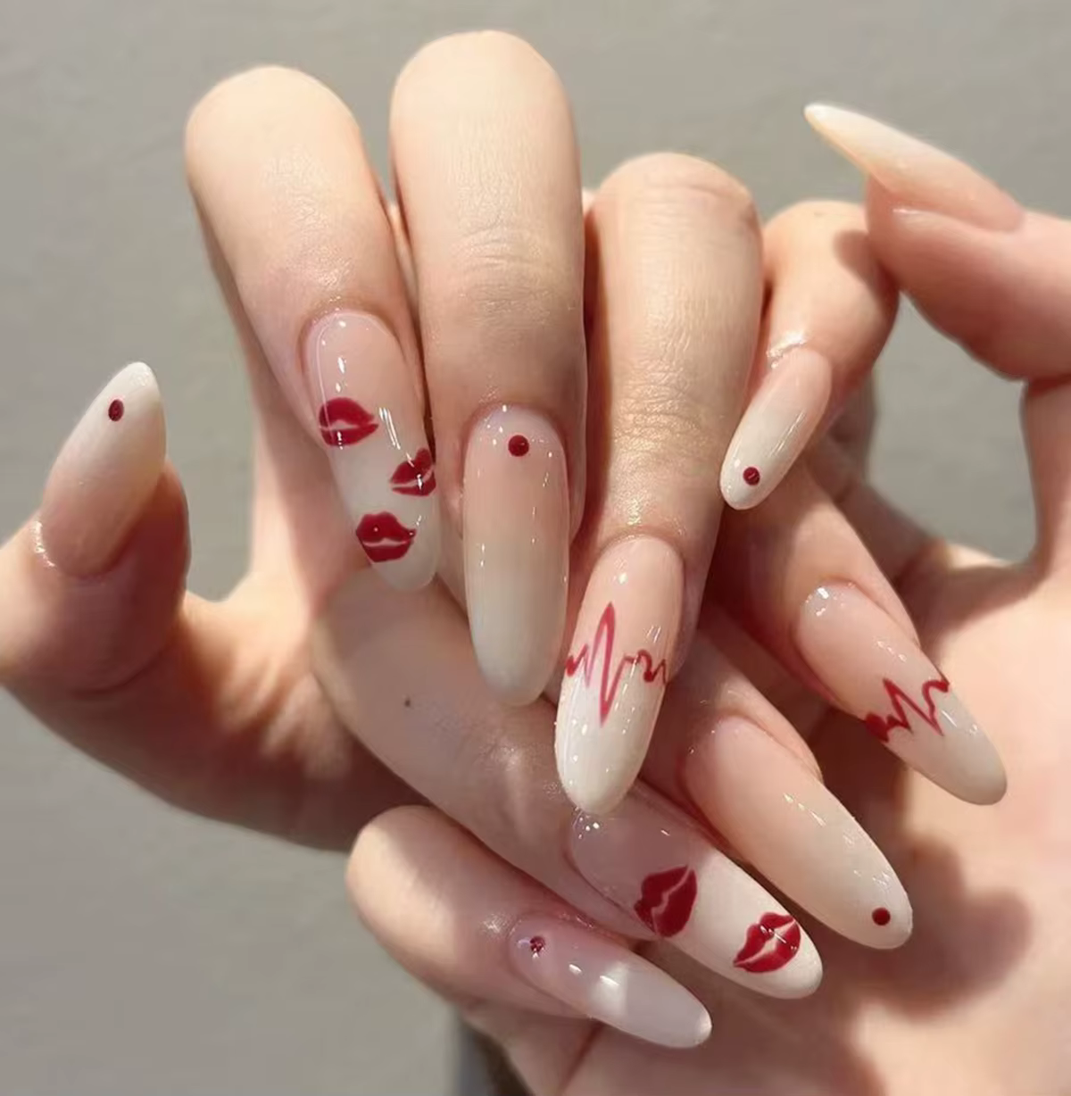 3 feuilles d'autocollants 3D pour ongles Saint-Valentin