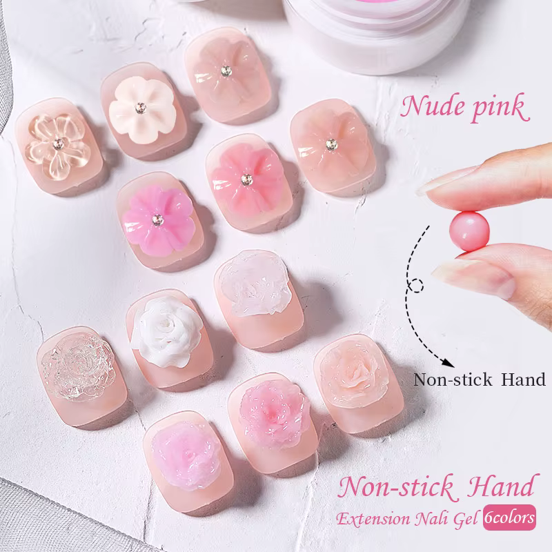 LILYCUTE 8ml clair antiadhésif main solide Extension vernis à ongles Gel 3D façonnage sculpture fleur acrylique UV Gel