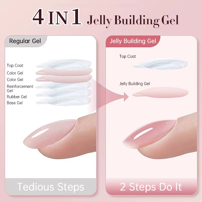 UR SUGAR 15ml Gel de construction de gelée pour construire renforcer les ongles fins manucure naturelle Nail Art