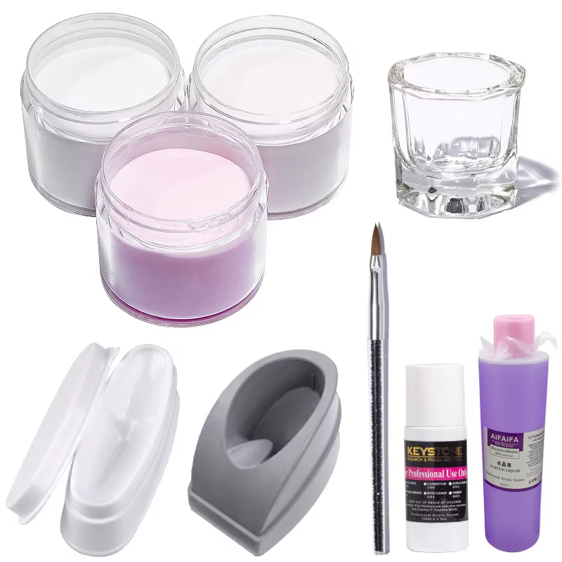 3 couleurs 1 pc poudre acrylique pour ongles Art polymère conseils constructeur rose clair blanc