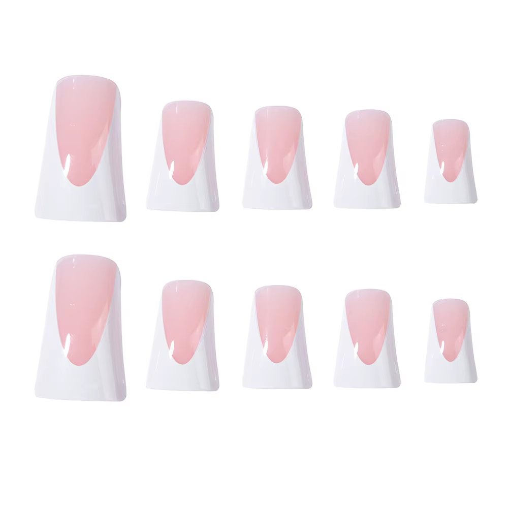 Faux ongles en résine blanche de style français