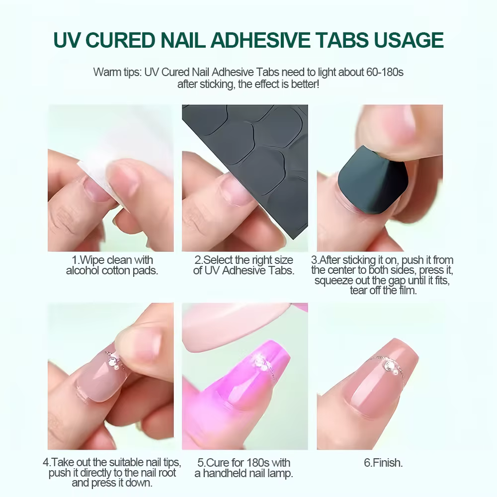 Nailpop Onglets adhésifs pour ongles durcis UV 10 feuilles