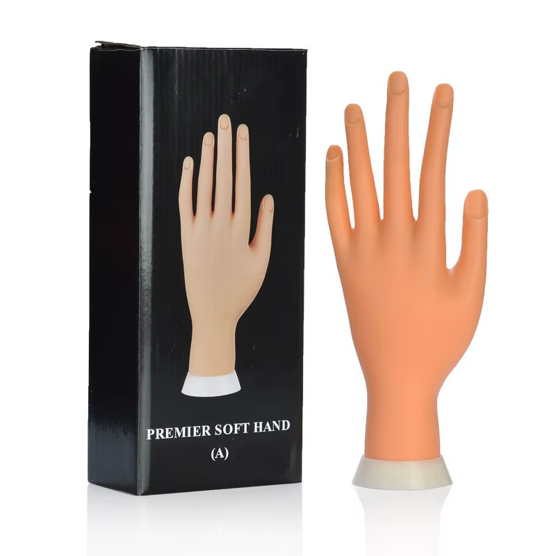 Silicone Nail Art pratique main acrylique faux ongles formation ongles modèle doux Flexible pliable Mannequin manucure outils