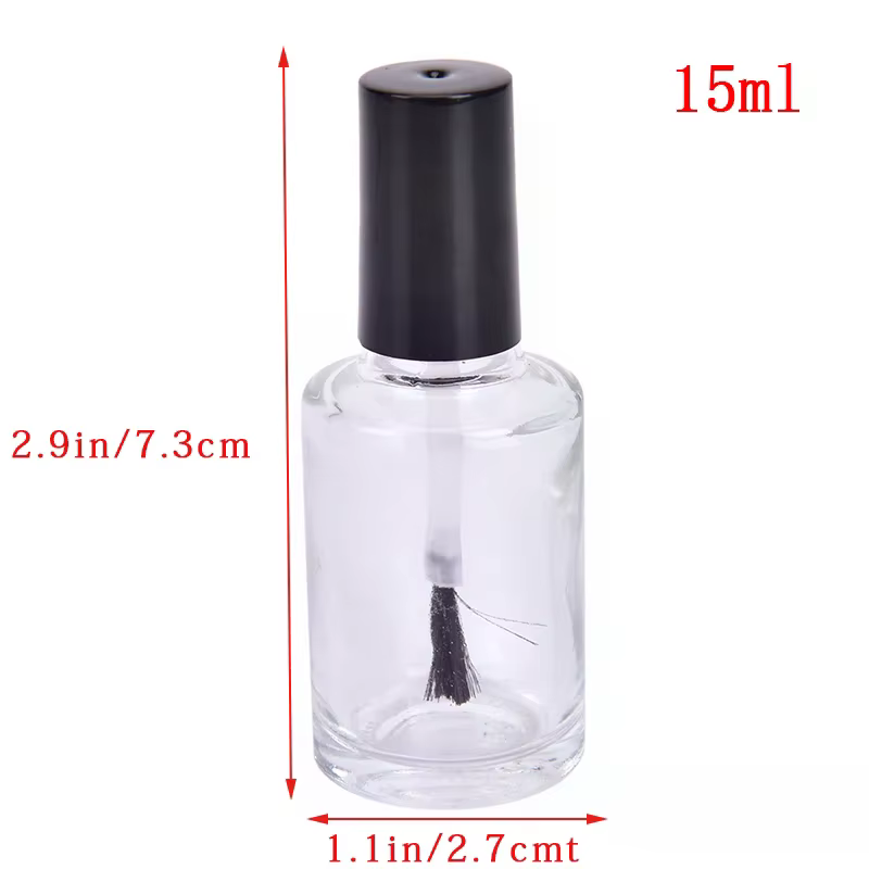 1 pièces 5/10/15ml bouteille de vernis à ongles en verre vide avec brosse
