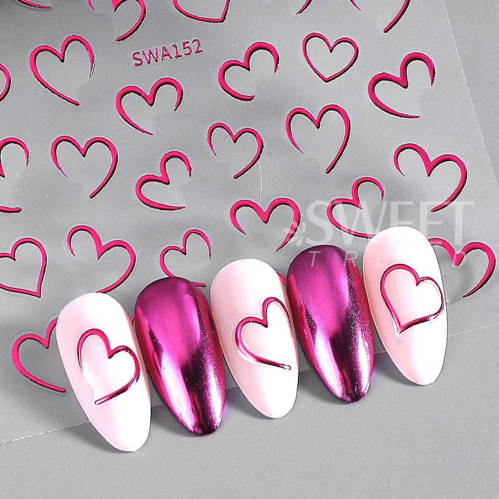 Autocollants pour ongles 3D pour la saint-valentin