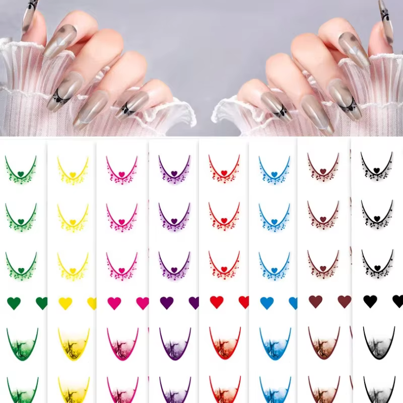 Autocollant pour Ongles Noir à la Française pour Manucure