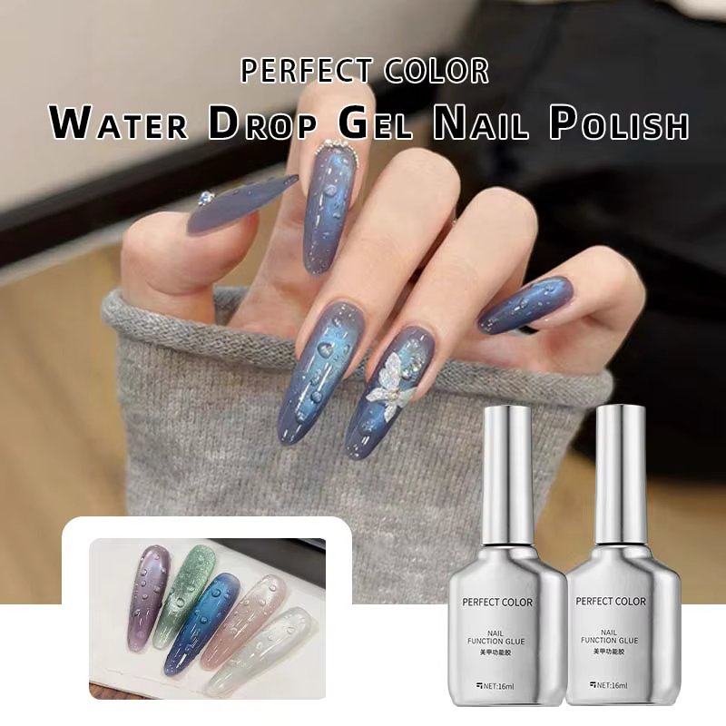 Gel à ongles effet goutte d'eau transparent pour nail art