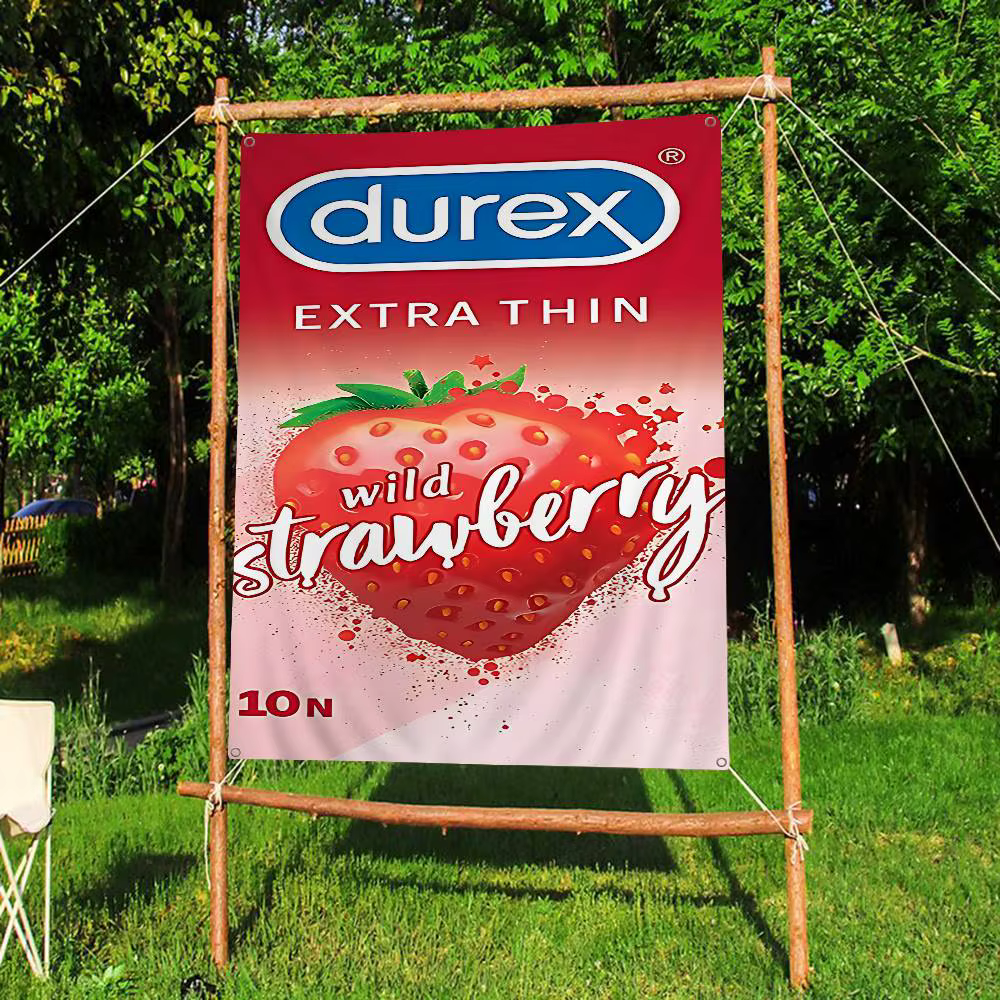 Préservatif Sexy de marque D-Durexes, grand drapeau imprimé, Art, salle de Science-Fiction, décoration de maison, bannière