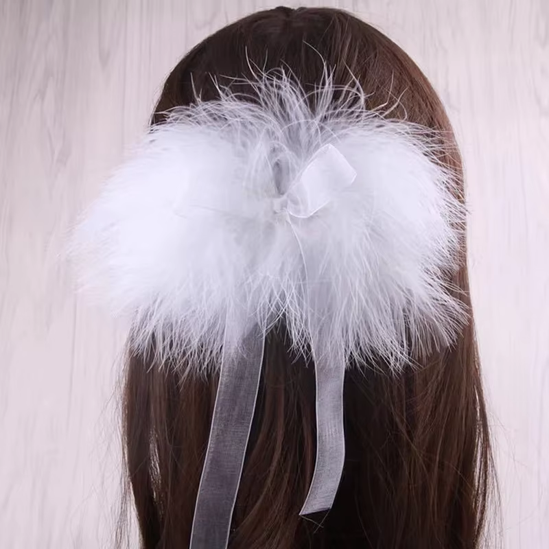 Pince à cheveux en plumes blanches dégradées pour femmes et filles, coiffure de mariage, barrettes de plumes douces, accessoires pour cheveux, 03 personnalité, 2 pièces
