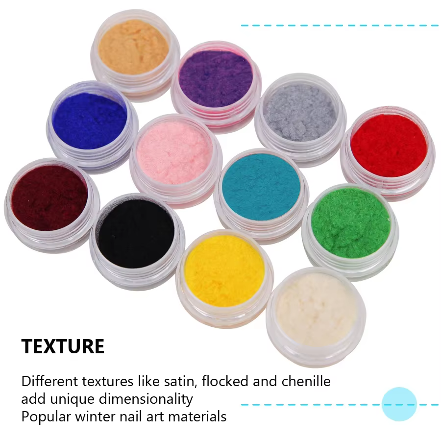 Poudre de flocage de Pigment de velours pour Nail Art