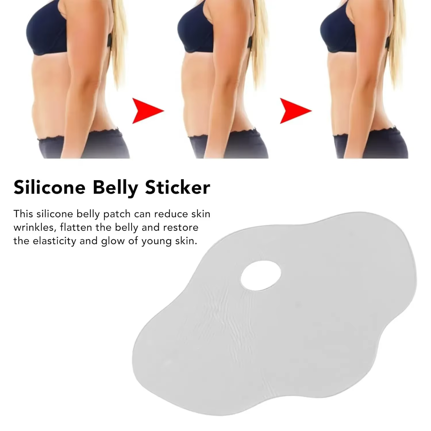 Coussin en Silicone pour le ventre, Anti-rides, cicatrices, vergetures, feuilles d'élimination réutilisables pour femmes, tampons autocollants pour l'abdomen, le ventre et l'estomac
