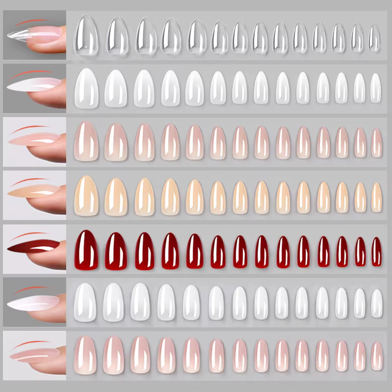 UR SUGAR 280 pièces, faux ongles prédécoupés, collection automne, rouge, nude, blanc laiteux, ongles à presser renforcés, manucure, faux ongles, DIY