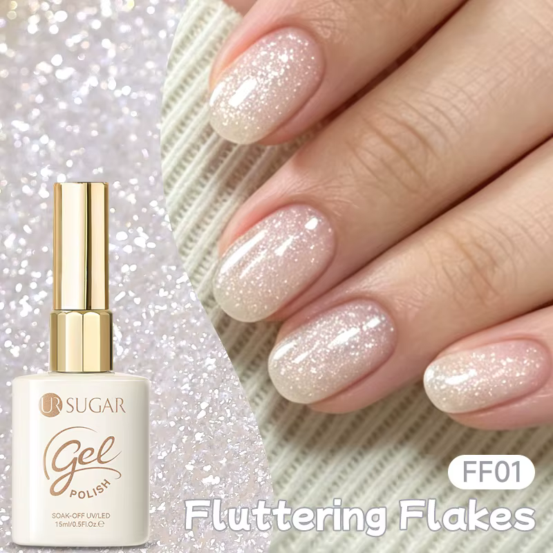 UR SUGAR 15ml Vernis Gel Semi-Permanent Effet Paillettes Scintillantes UV/LED Soak Off pour Manucure et Nail Art