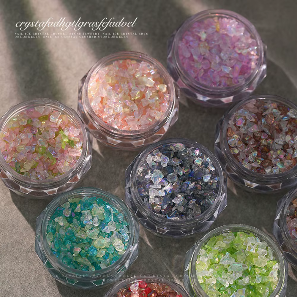 1 bouteille de breloques en cristal naturel pour Nail Art