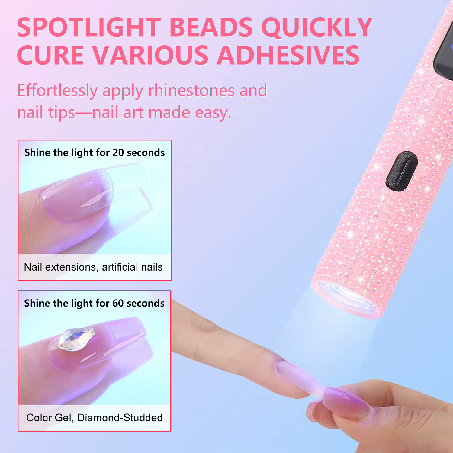La lampe à ongles portative avec diamant en cristal