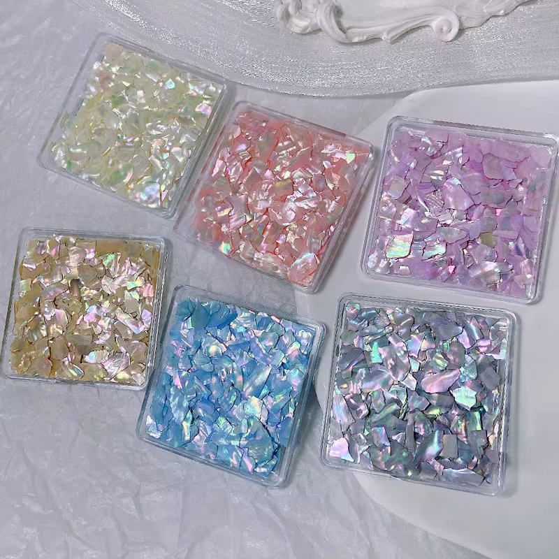 Nettettes-Tranches de Coquilles Naturelles pour Décoration d'Ongles