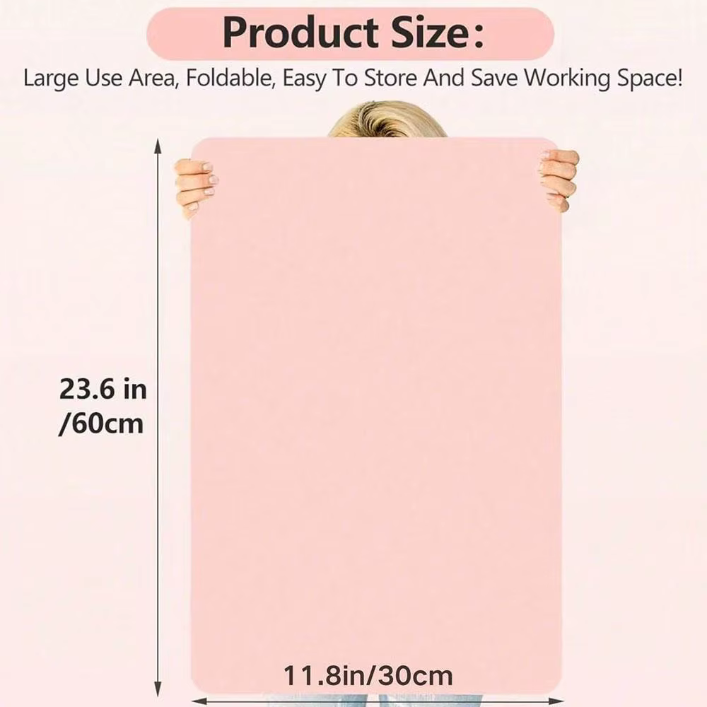 Tapis de manucure pliable en cuir PU