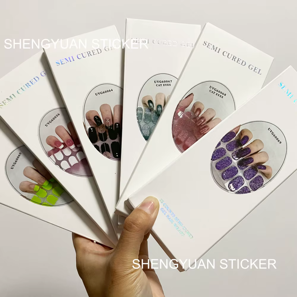 Autocollants pour ongles semi-durcis en gel