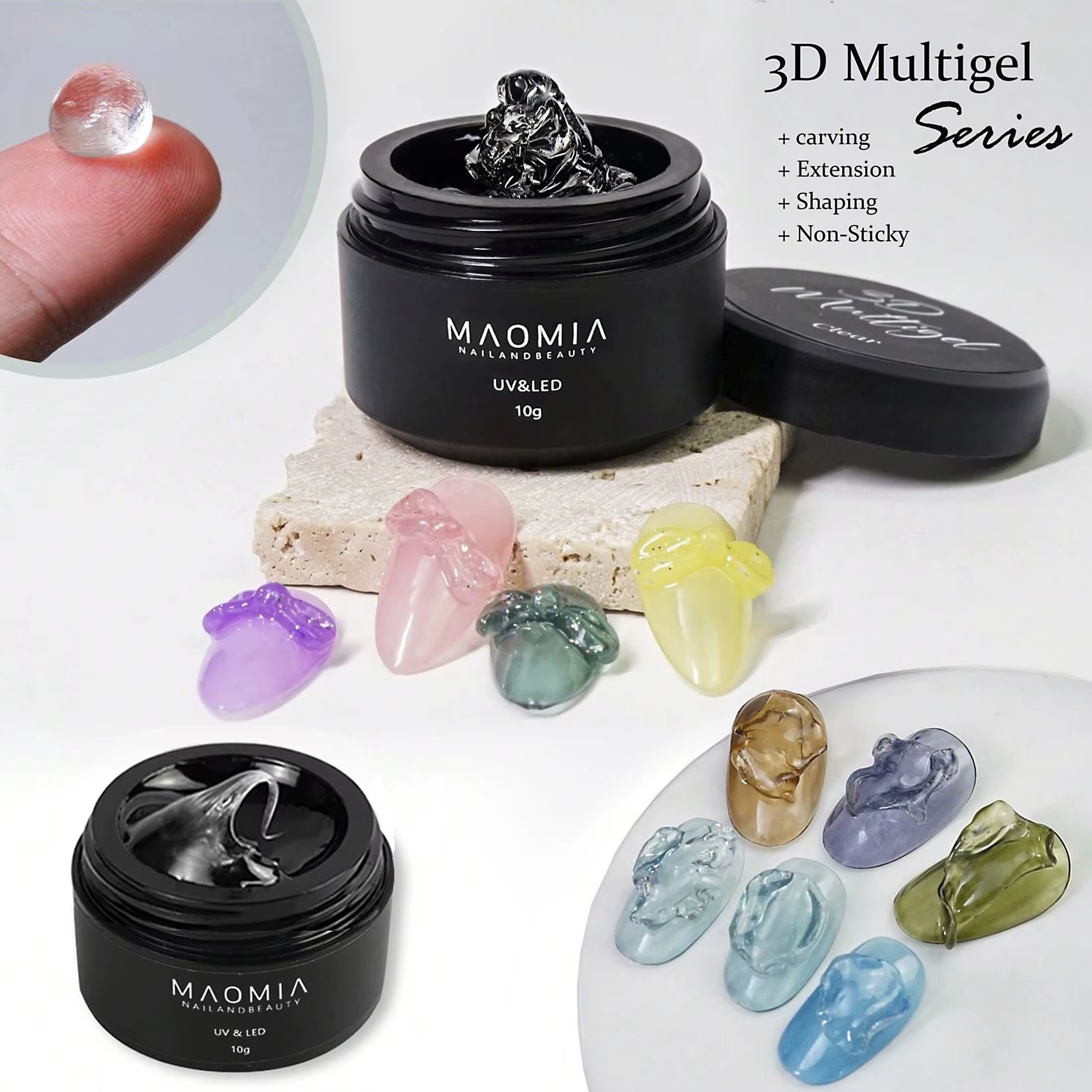 Maomia 3D Multigel antiadhésif Extension de main ongles sculpté Gel vernis 5D modélisation solide stéréoscopique sculpter façonnage