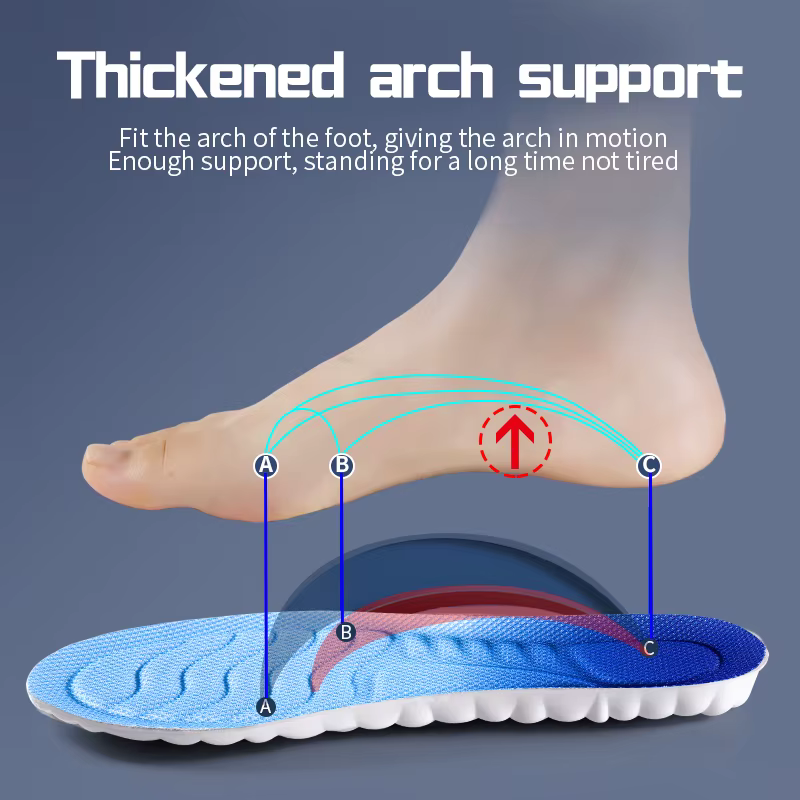 Semelles intérieures de sport pour chaussures, technologie Cloud 4D, semelle en PU, coussin d'absorption des chocs doux et respirant, semelles orthopédiques de course