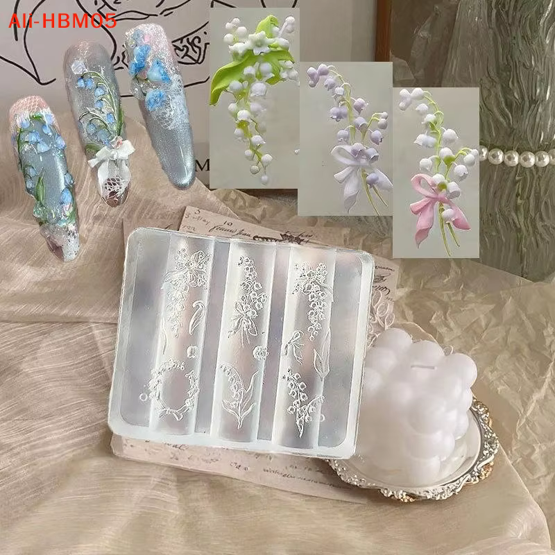 (HB05) Moule à ongles en silicone 3D Lily Of The Valley