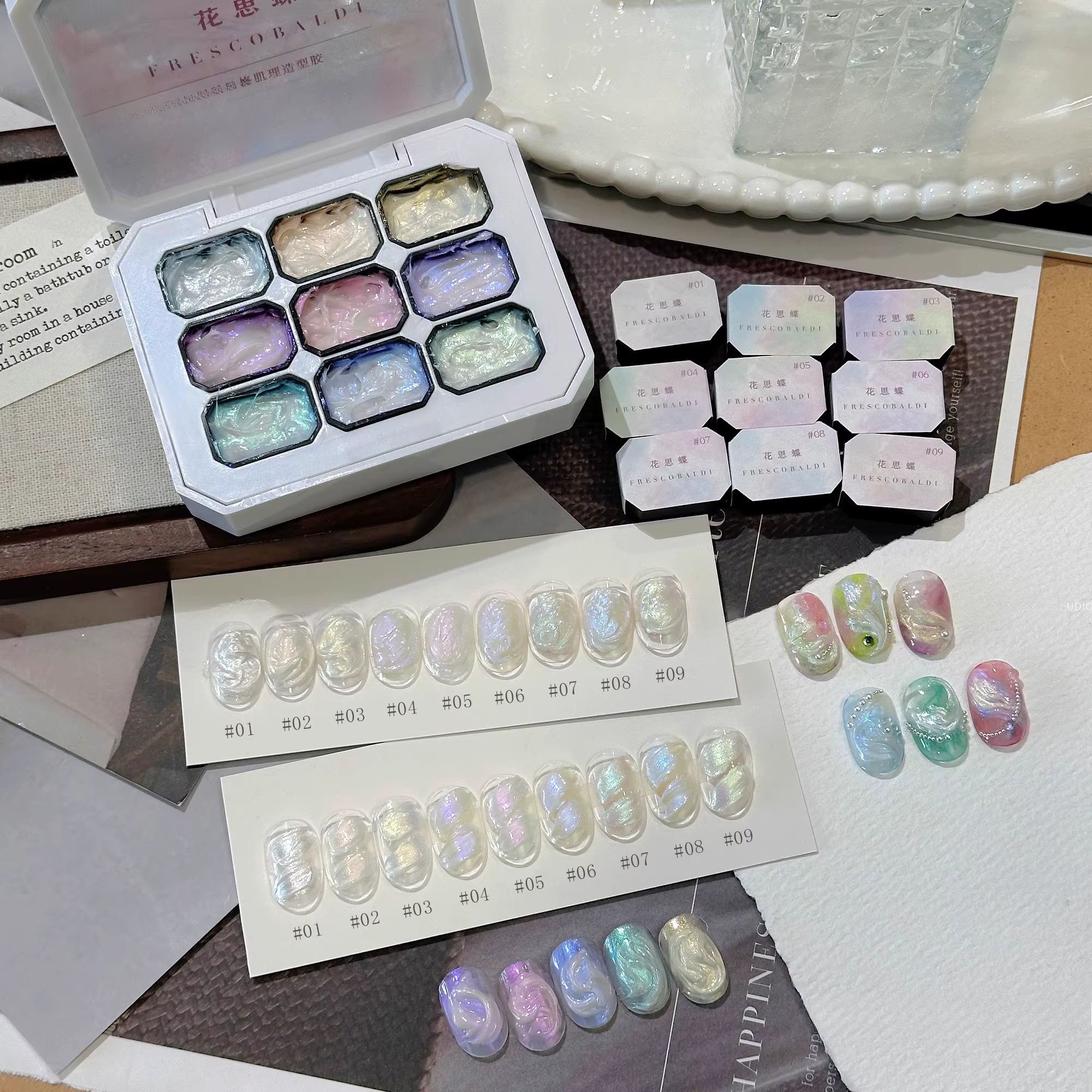 9 couleurs Aurora sirène Texture modélisation Gel 3D sculpture dessin Design créatif Nail Art UV/LED Gel vernis tout pour manucure