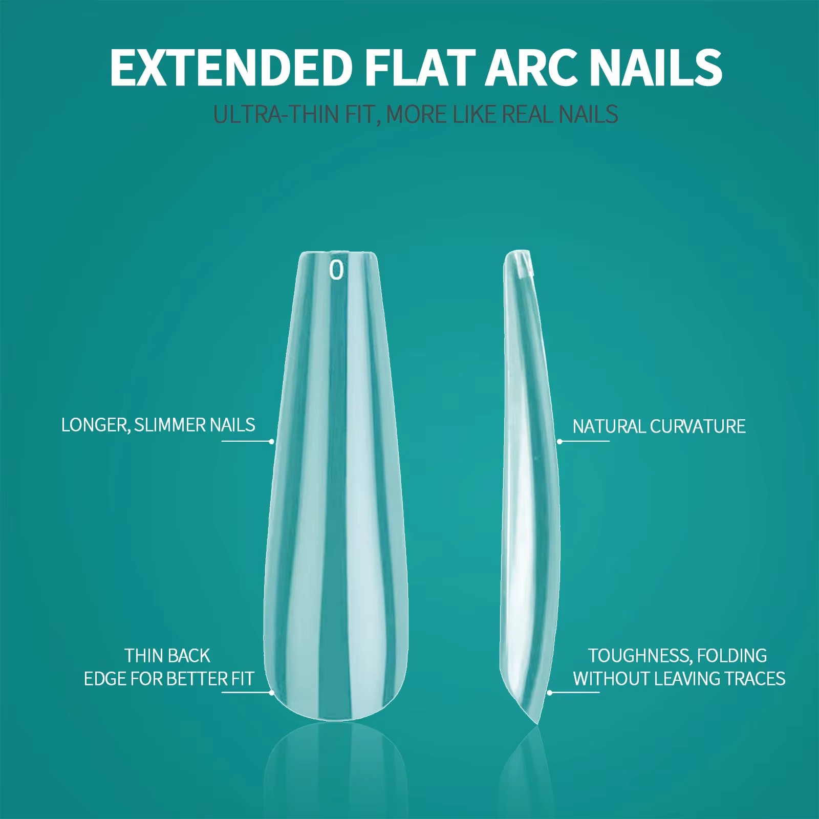 Nailpop XXL cercueil ongles conseils couverture complète Extra Long acrylique système d'extension clair artificiel faux