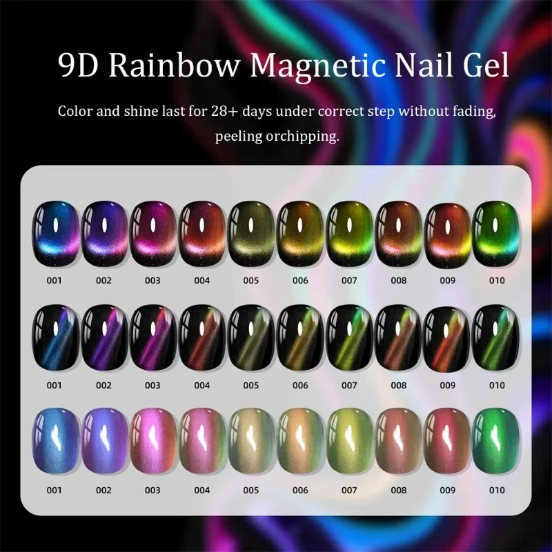 Vernis à ongles magnétique polarisé effet œil de chat bleu irisé
