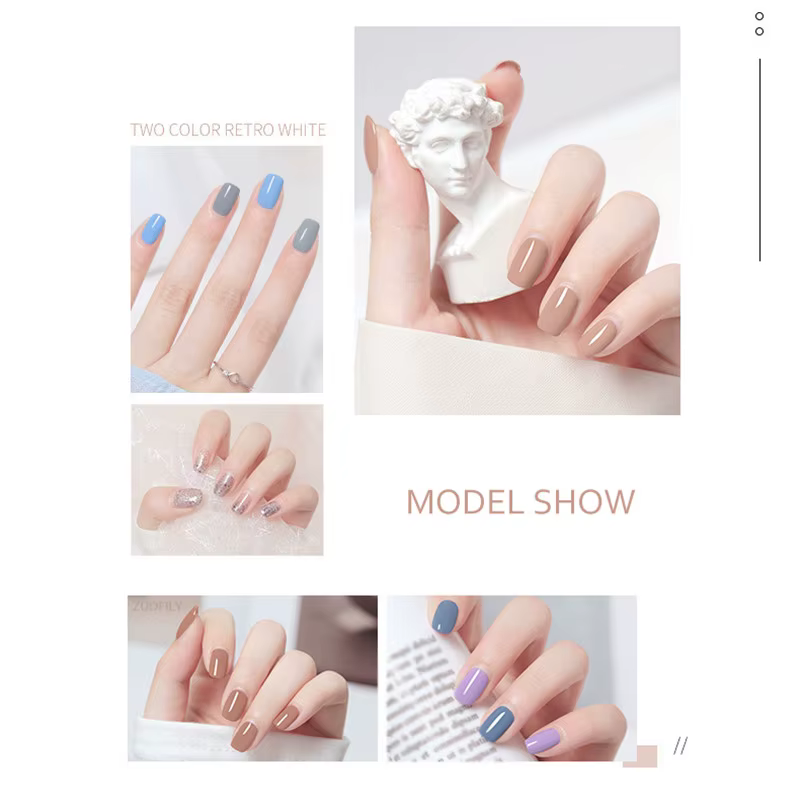 Verhéritage à Ongles Semi-Permanent à Base d'Eau, 40 Couleurs, Sans Cuisson, Déchirable, vaccage Rapide, Pas Facile à Décolorer, 10ml