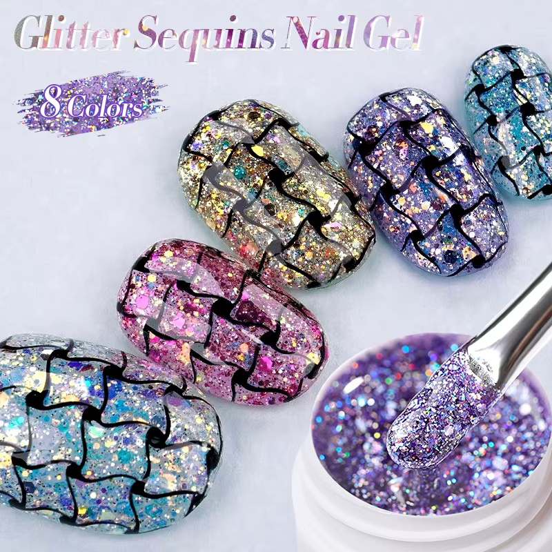 LILYCUTE 7ml paillettes Gel vernis à ongles brillant minéral