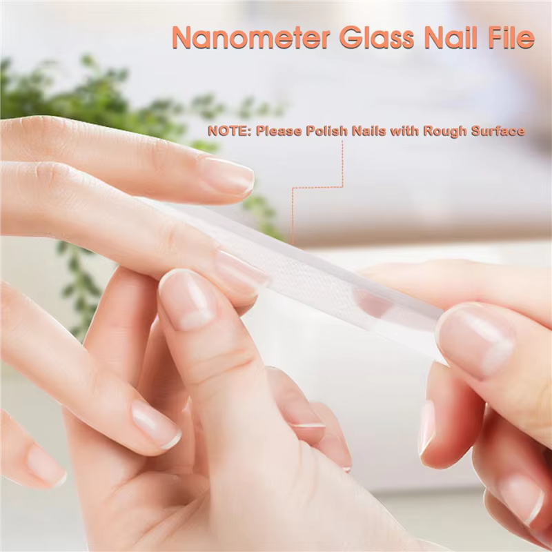 3X brillant à ongles en verre-limes
