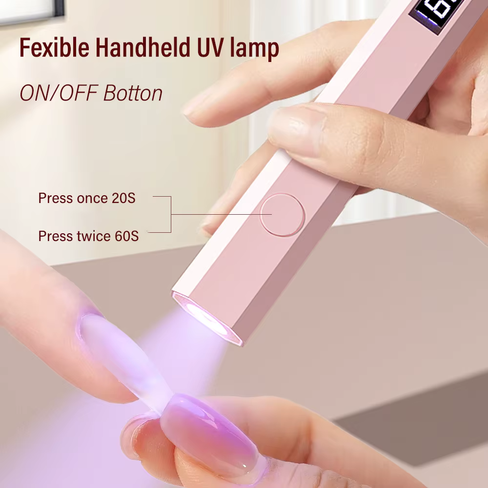 YIKOOLIN Séchoir à Ongles Rechargeable Pratique UV LED Lampe Portable à Main Séchage Rapide pour Tous les Gels Outil de