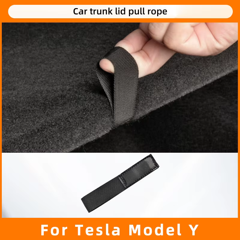 Accessoires de modification pour Tesla Model Y Juniper 2021-2026 : Corde de couvercle de coffre arrière et poignée auxiliaire de couvercle de coffre