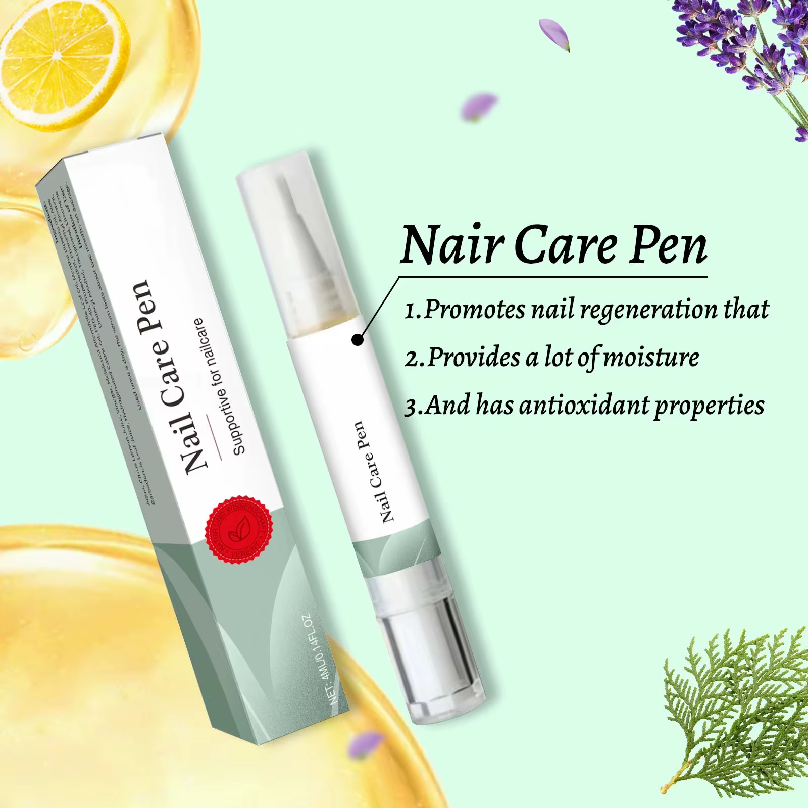 Stylo réparateur pour ongles enrichi en antioxydants 4 ml - Avec des huiles naturelles pour hydrater