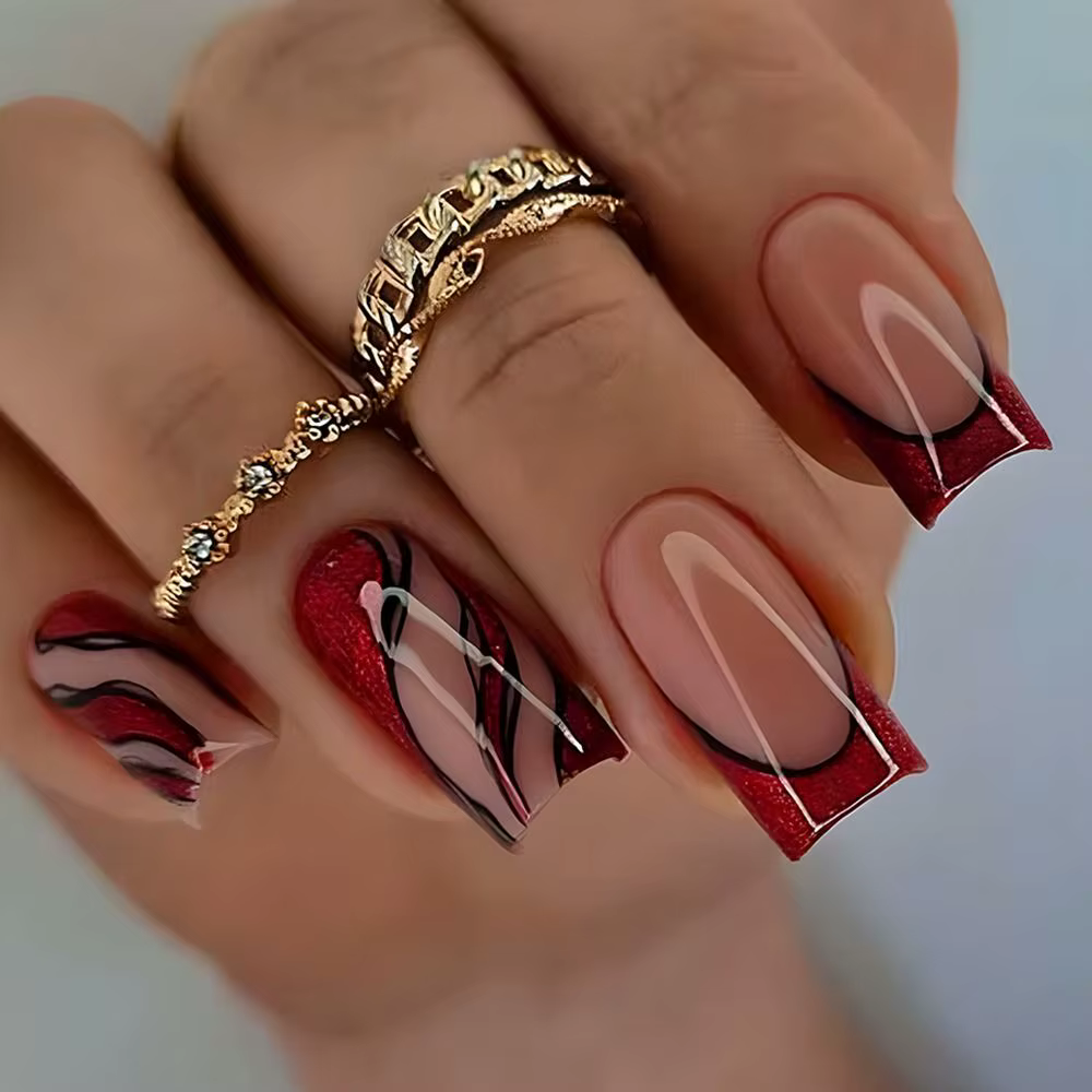Faux ongles carrés N64.Short Wearing Armor