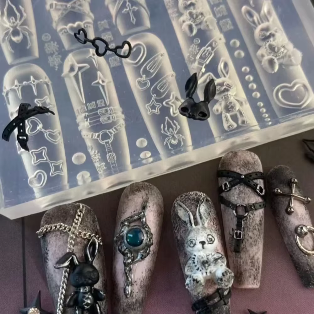 Moule à ongles Y2K Punk Lapin pour Breloques DIY